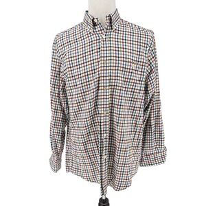 ORVIS Country Twill Checkered Button Down Long Sleeve Shirt Men's Medium